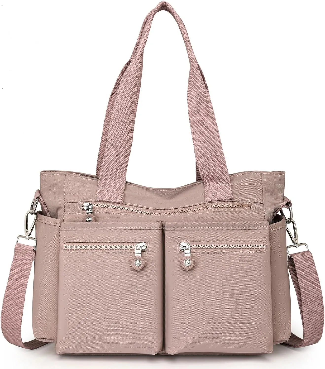 Crossbody Tote Bag with Zipper Shoulder Messenger Aesthetic School Bag Work Large Multi Pocket Tote Bag for Women Handbag