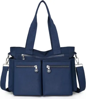 Crossbody Tote Bag with Zipper Shoulder Messenger Aesthetic School Bag Work Large Multi Pocket Tote Bag for Women Handbag