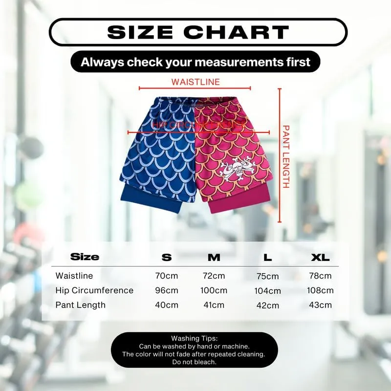 CROWN Anime Compression Shorts - Breathable Stretch Gym Short with Pockets