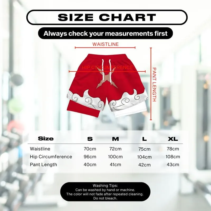 CROWN Anime Compression Shorts - Breathable Stretch Gym Short with Pockets