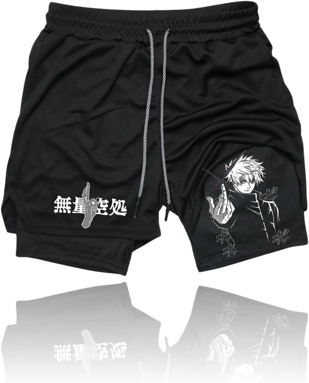 CROWN Anime Gym Shorts - Breathable Stretch Compression Short with Pockets