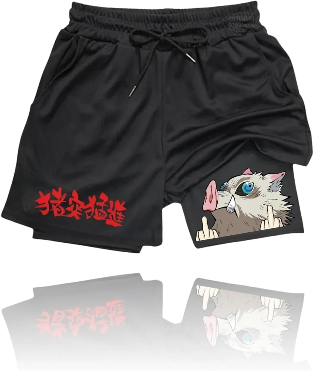 CROWN Anime Shorts - Breathable Compression Gym Short with Pockets