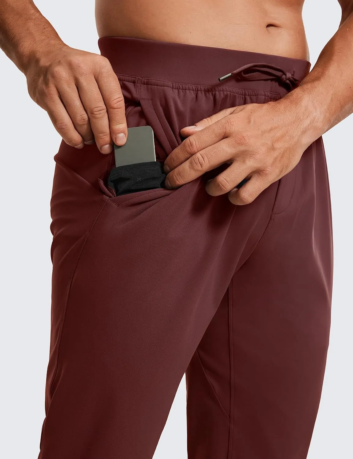 CRZ YOGA 4-Way Stretch Athletic Pants for Men 30" Workout Lounge Casual Work Jogger with Zip Pocket