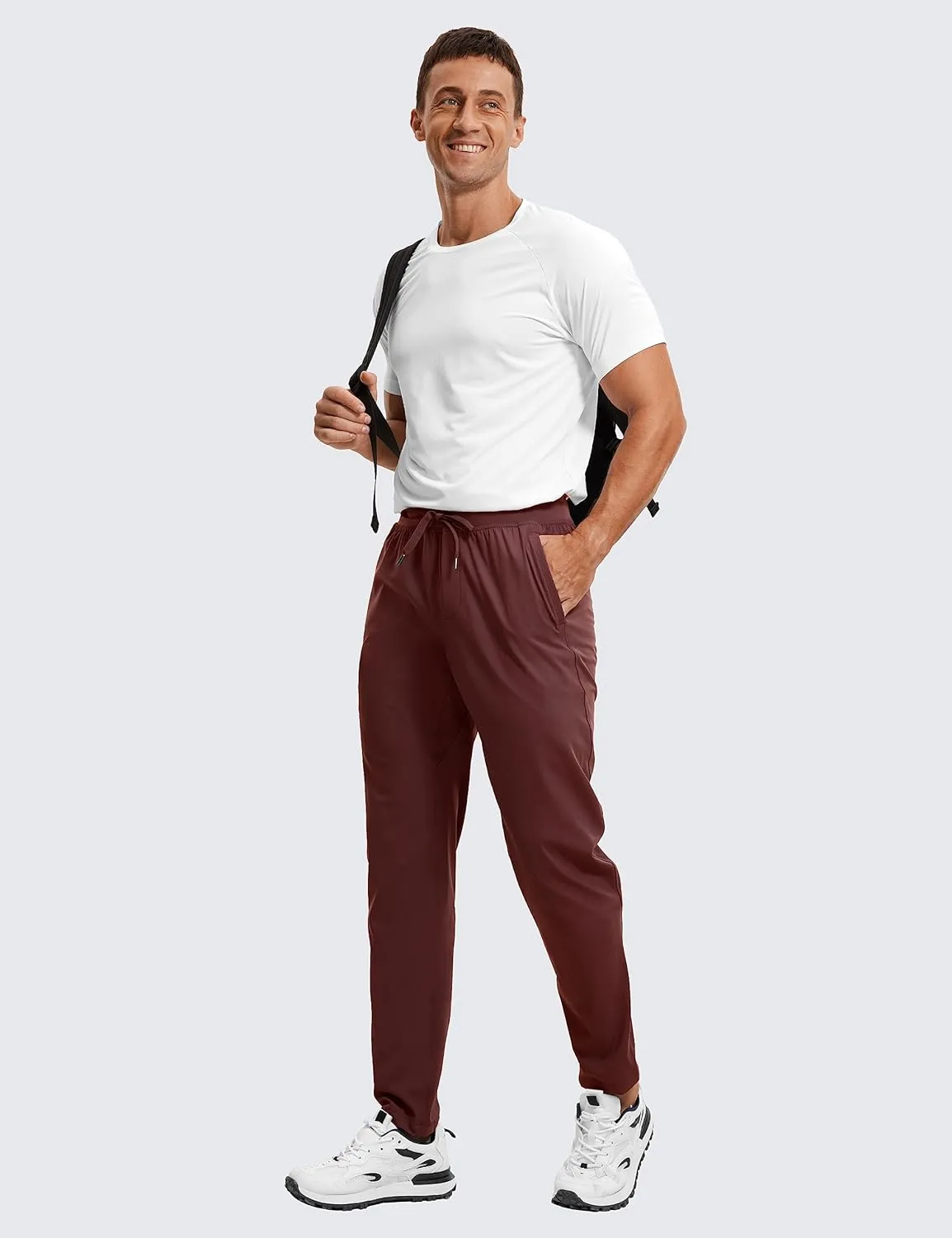 CRZ YOGA 4-Way Stretch Athletic Pants for Men 30" Workout Lounge Casual Work Jogger with Zip Pocket
