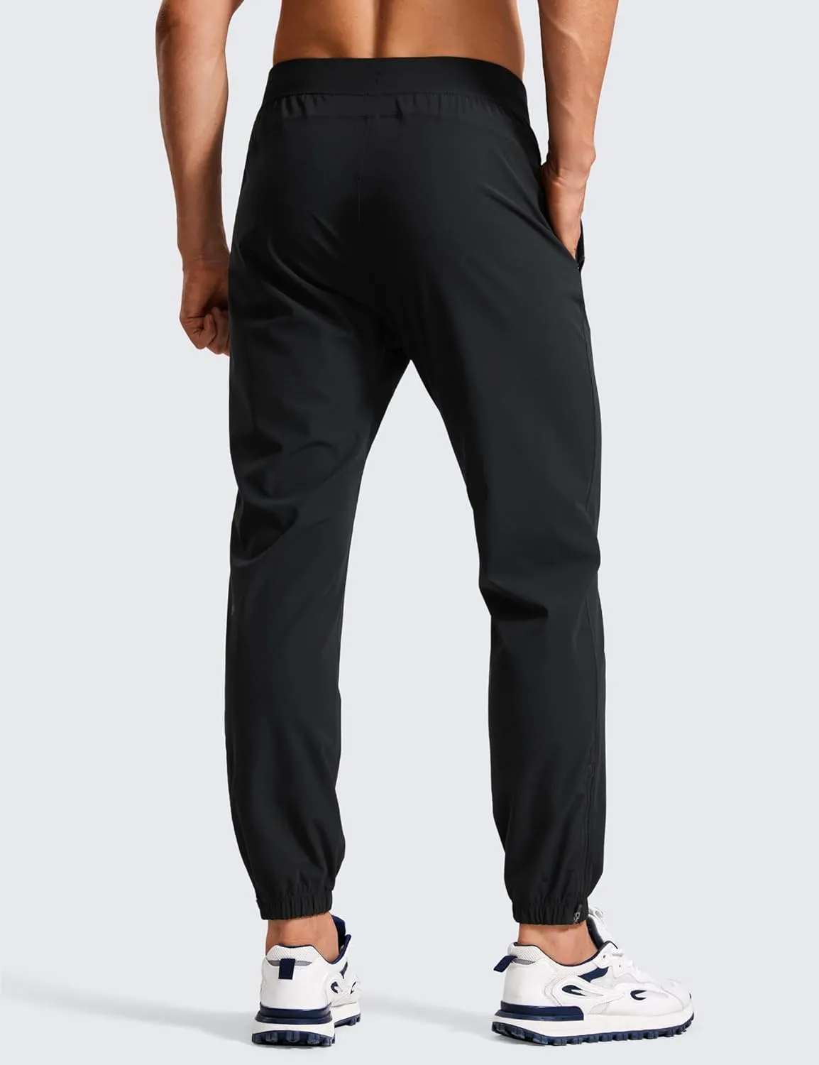 CRZ YOGA Athletic Joggers for Men - 29" Lightweight Running Training Pants with Zip Pockets and Ankle Zippers