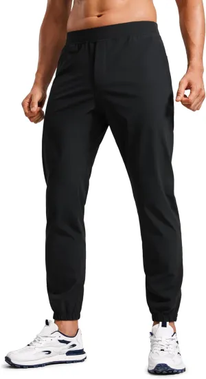CRZ YOGA Athletic Joggers for Men - 29" Lightweight Running Training Pants with Zip Pockets and Ankle Zippers