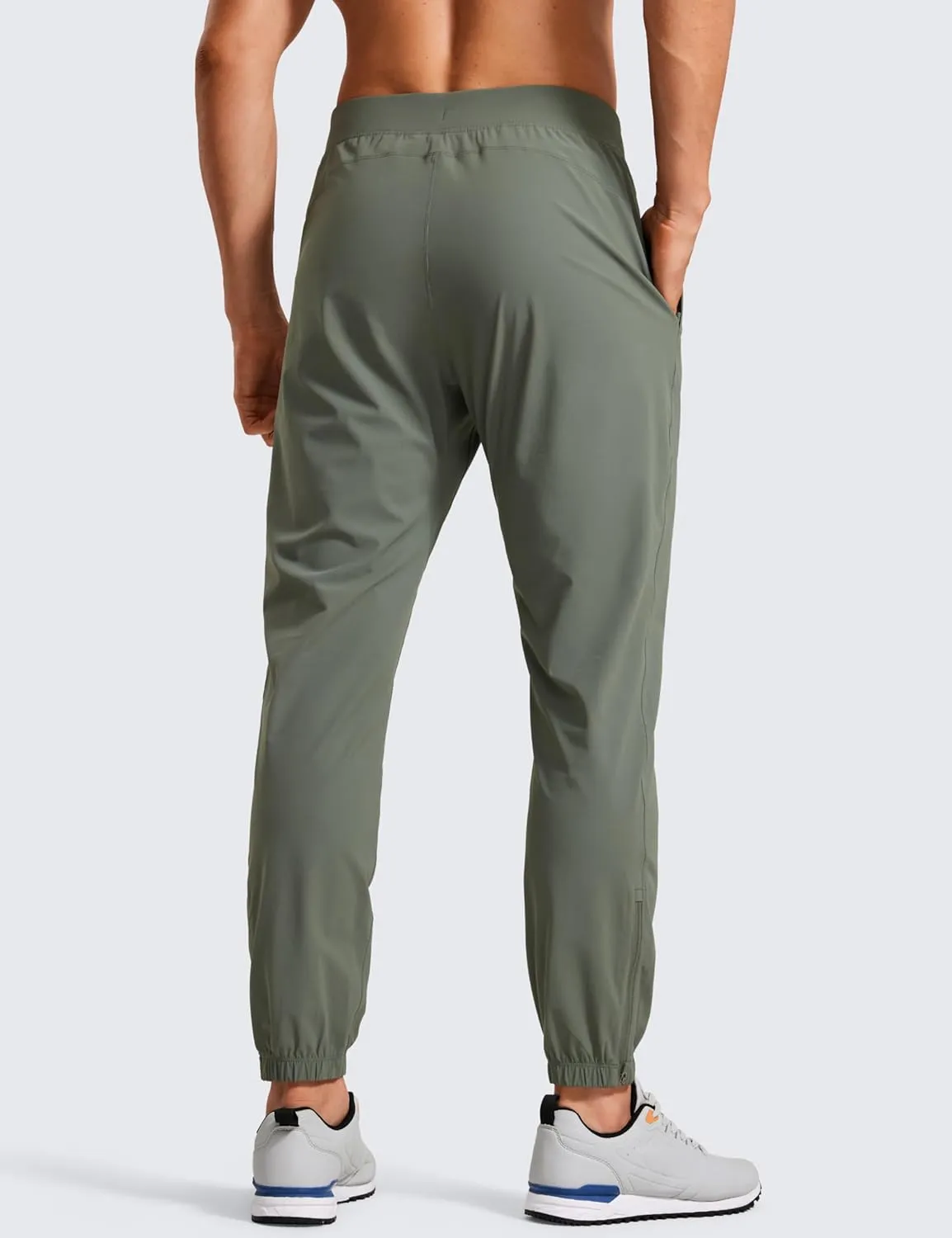 CRZ YOGA Athletic Joggers for Men - 29" Lightweight Running Training Pants with Zip Pockets and Ankle Zippers