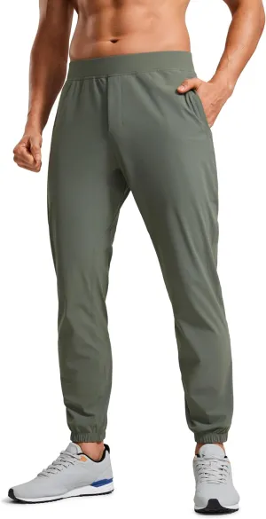 CRZ YOGA Athletic Joggers for Men - 29" Lightweight Running Training Pants with Zip Pockets and Ankle Zippers