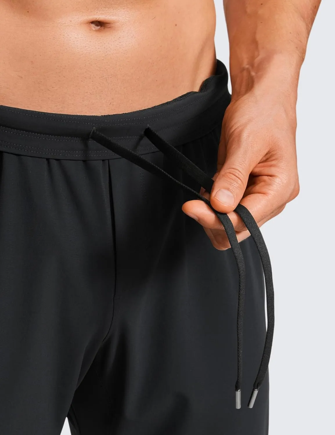 CRZ YOGA Athletic Joggers for Men - 29" Lightweight Running Training Pants with Zip Pockets and Ankle Zippers