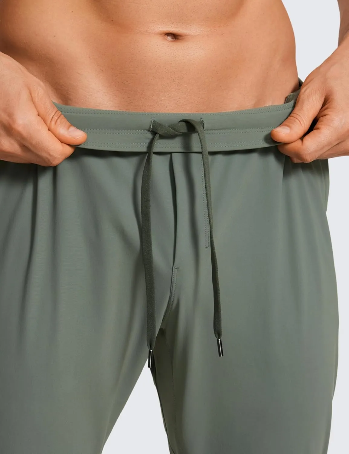 CRZ YOGA Athletic Joggers for Men - 29" Lightweight Running Training Pants with Zip Pockets and Ankle Zippers