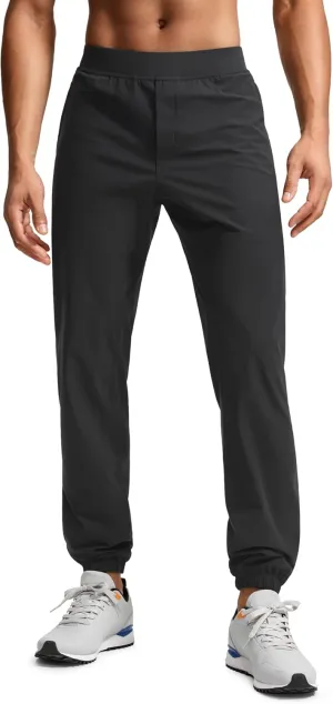 CRZ YOGA Athletic Joggers for Men - 31" Lightweight Running Training Pants with Zip Pockets and Ankle Zippers