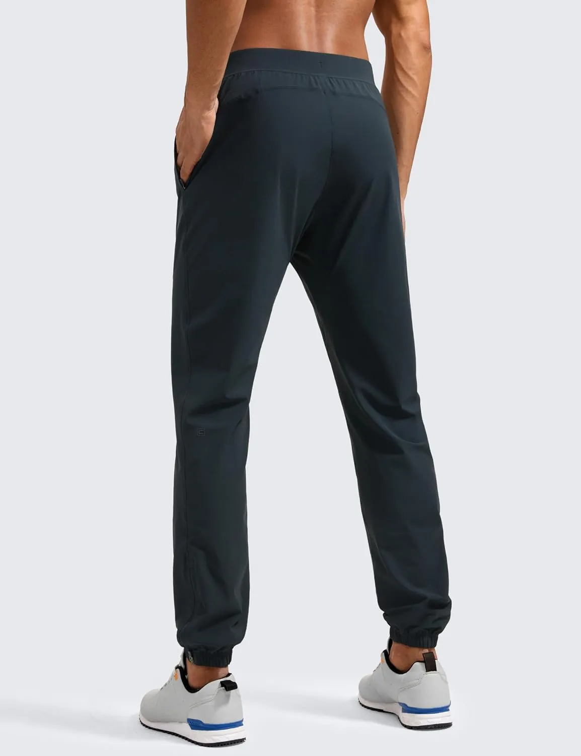 CRZ YOGA Athletic Joggers for Men - 31" Lightweight Running Training Pants with Zip Pockets and Ankle Zippers