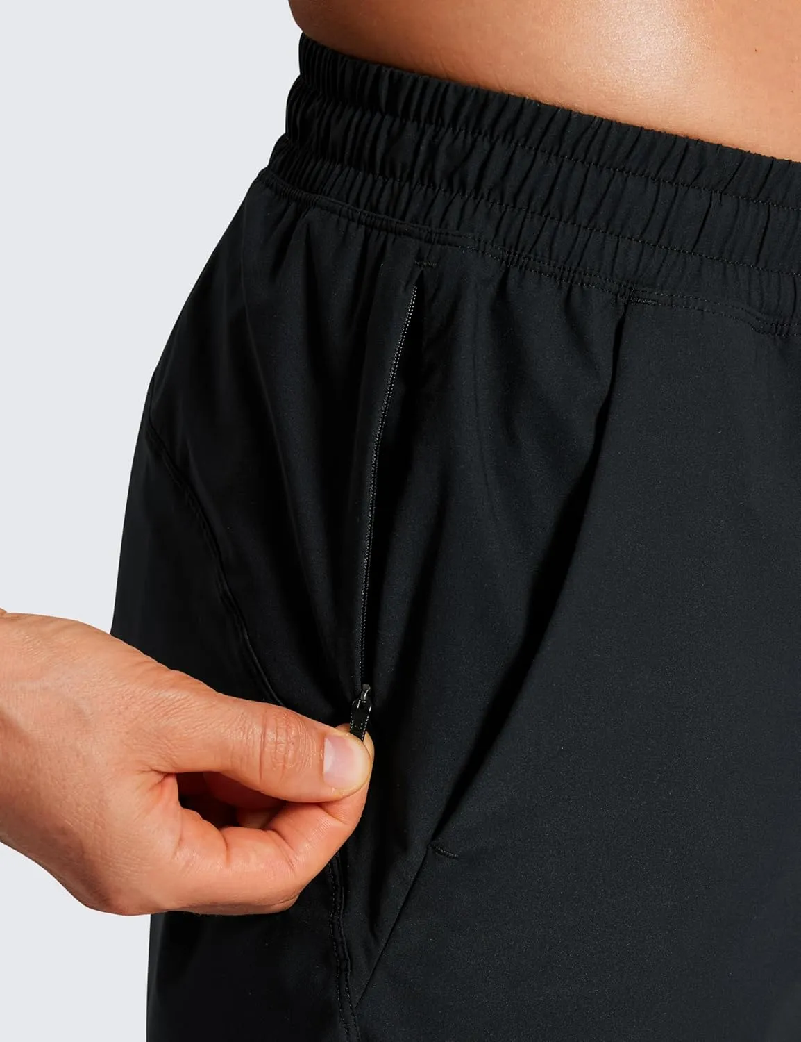 CRZ YOGA Casual Workout Mens Shorts 7 Inch Lightweight Quick Dry for Gym Athletic with Zipper Pocket