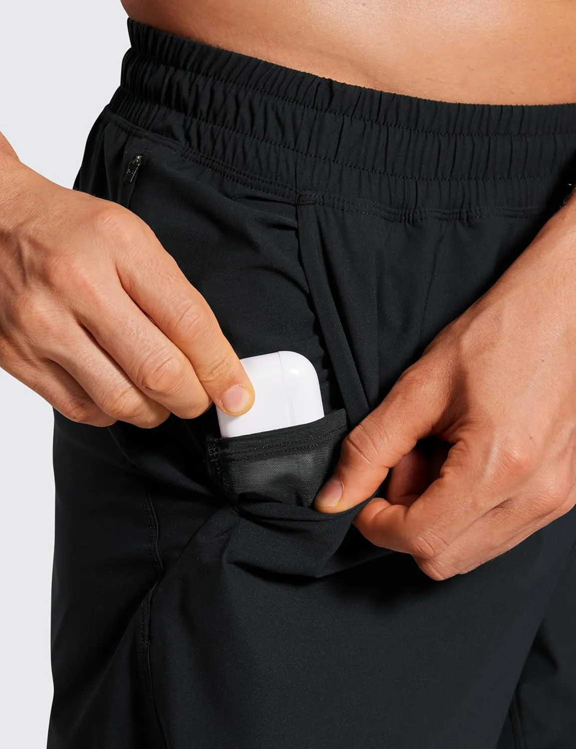 CRZ YOGA Casual Workout Mens Shorts 7 Inch Lightweight Quick Dry for Gym Athletic with Zipper Pocket