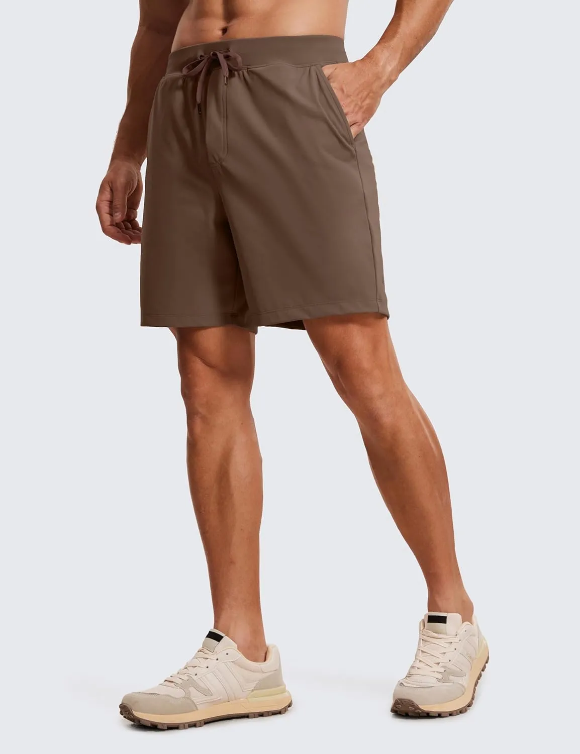 CRZ YOGA Men's Four-Way Stretch Workout Shorts - 7'' Soft Durable for Casual Athletic with Pockets