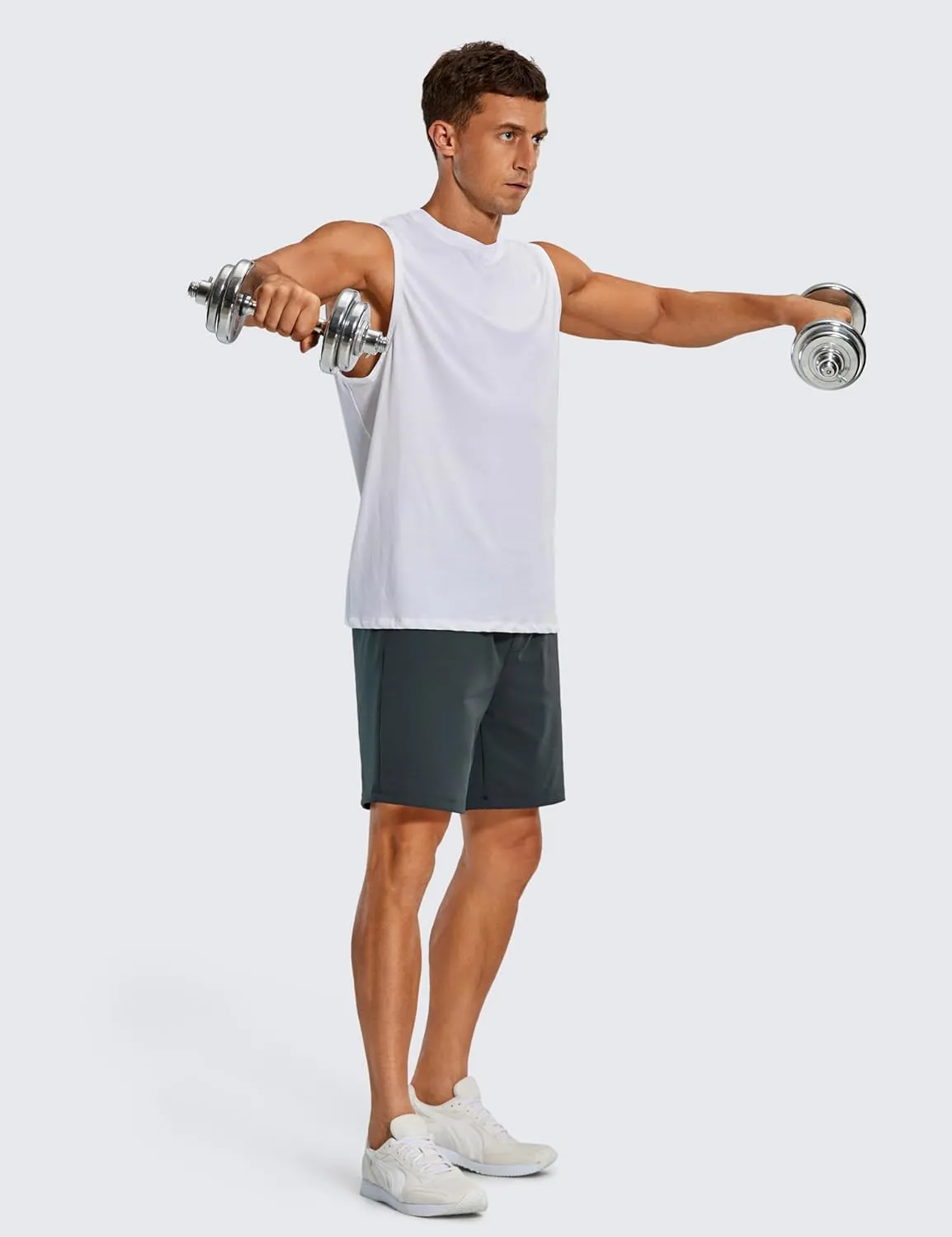 CRZ YOGA Men's Four-Way Stretch Workout Shorts - 7'' Soft Durable for Casual Athletic with Pockets