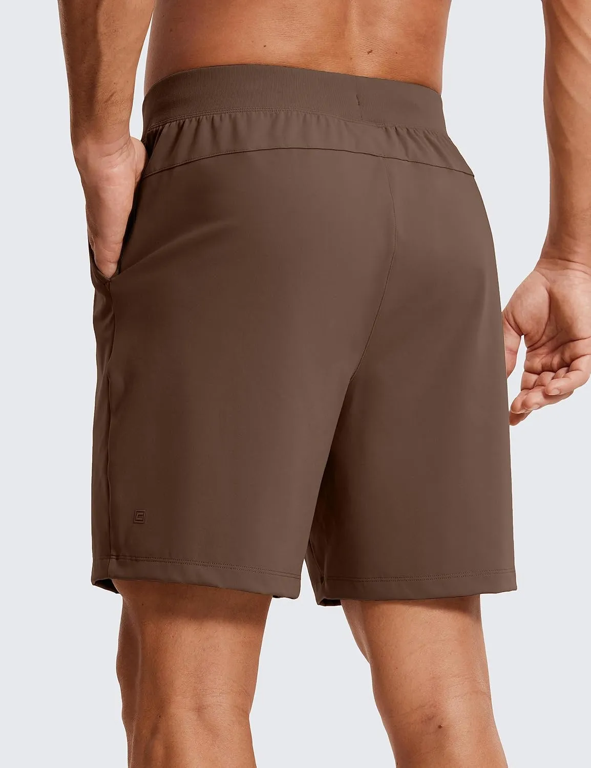 CRZ YOGA Men's Four-Way Stretch Workout Shorts - 7'' Soft Durable for Casual Athletic with Pockets