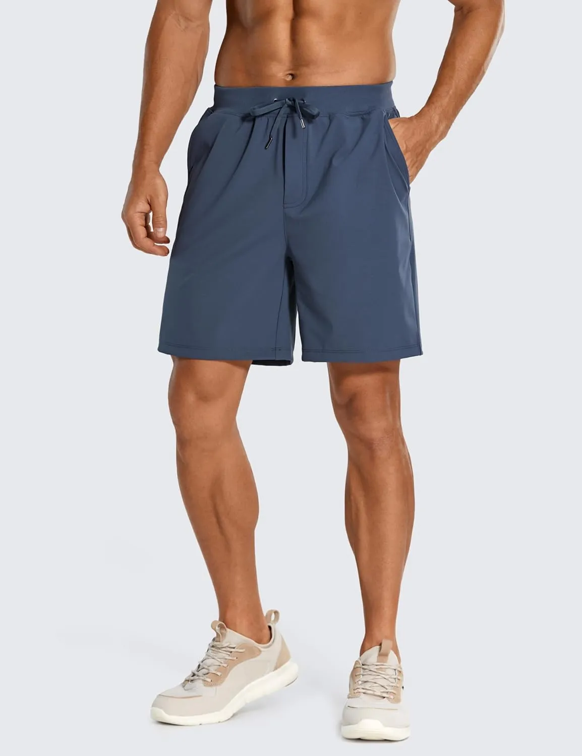 CRZ YOGA Men's Four-Way Stretch Workout Shorts - 7'' Soft Durable for Casual Athletic with Pockets