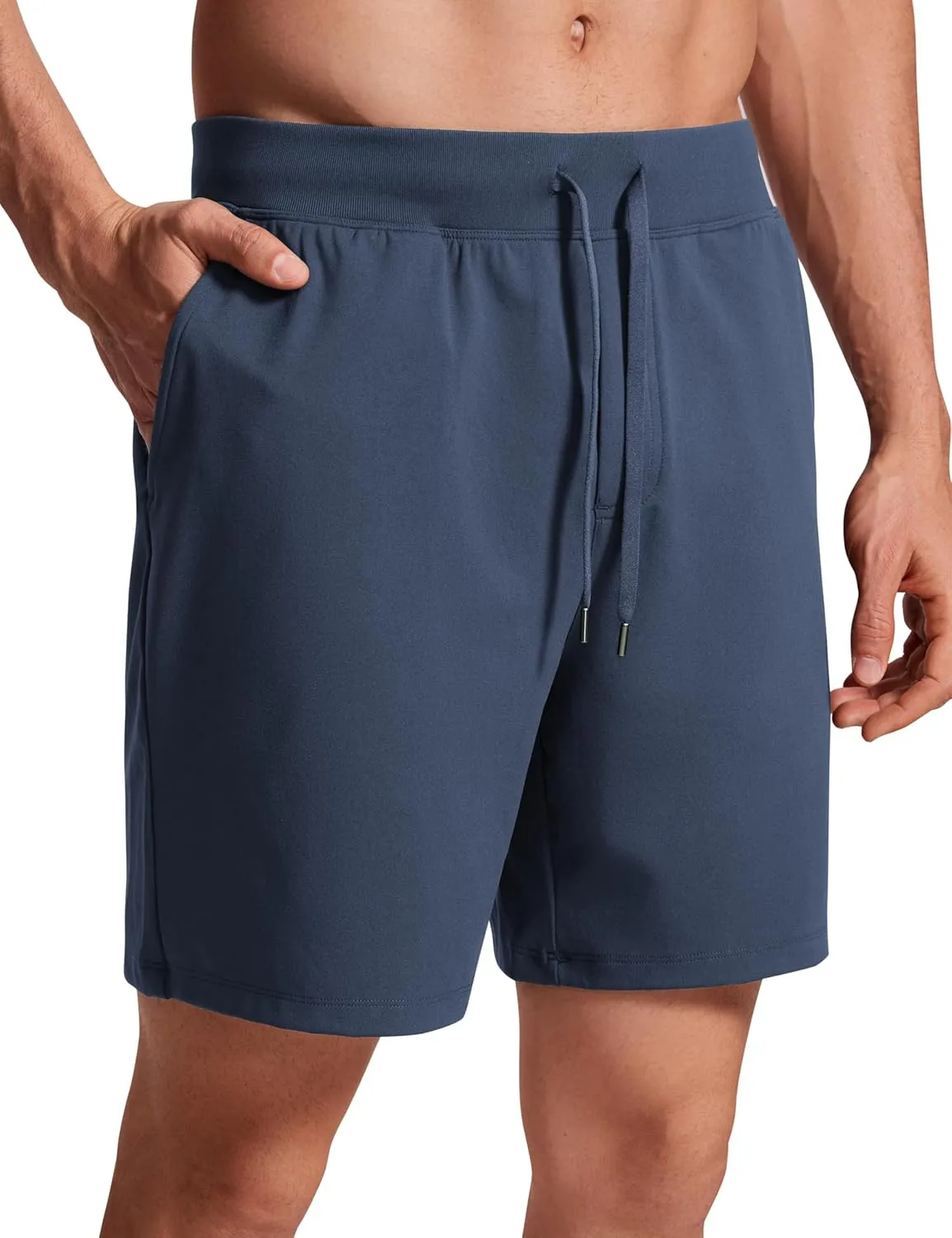 CRZ YOGA Men's Four-Way Stretch Workout Shorts - 7'' Soft Durable for Casual Athletic with Pockets
