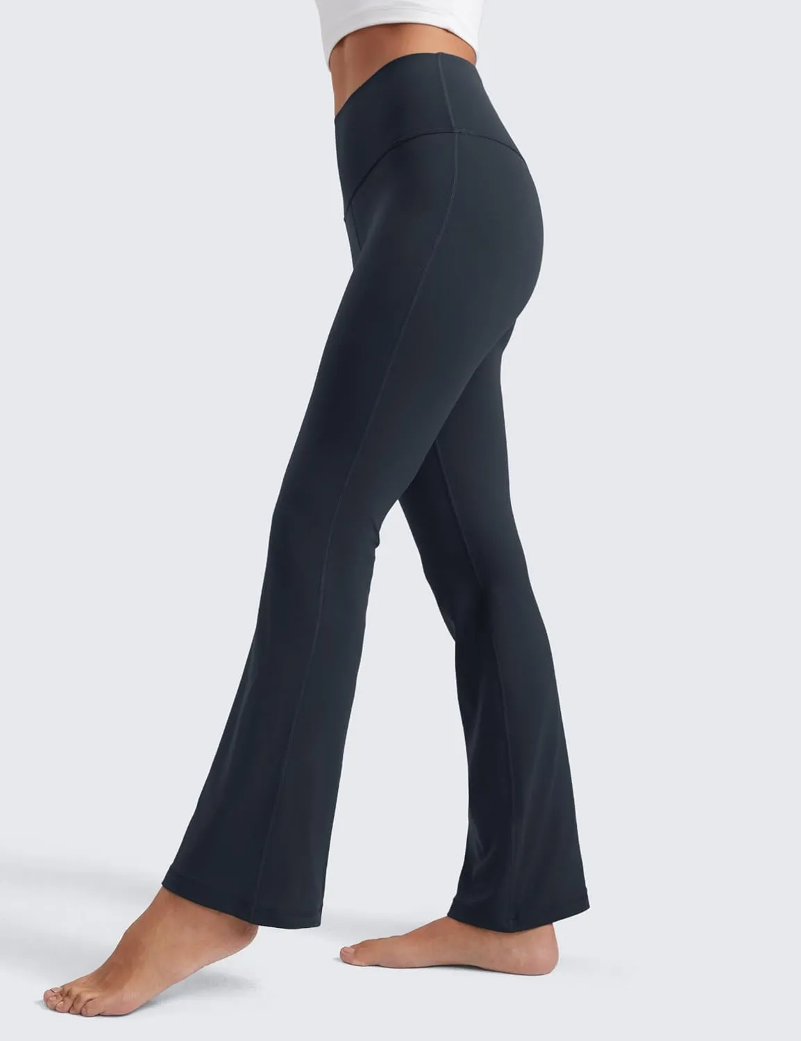 CRZ YOGA Womens Butterluxe High Waist Flare Pants 29" / 30.5" / 32" / 33.5" - Yoga Bootcut Wide Leg with Pocket Lounge