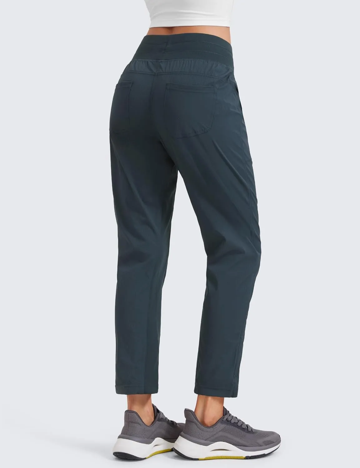 CRZ YOGA Womens Casual 7/8 Pants 27" - Lightweight Workout Outdoor Athletic Track Travel Lounge Joggers Pockets