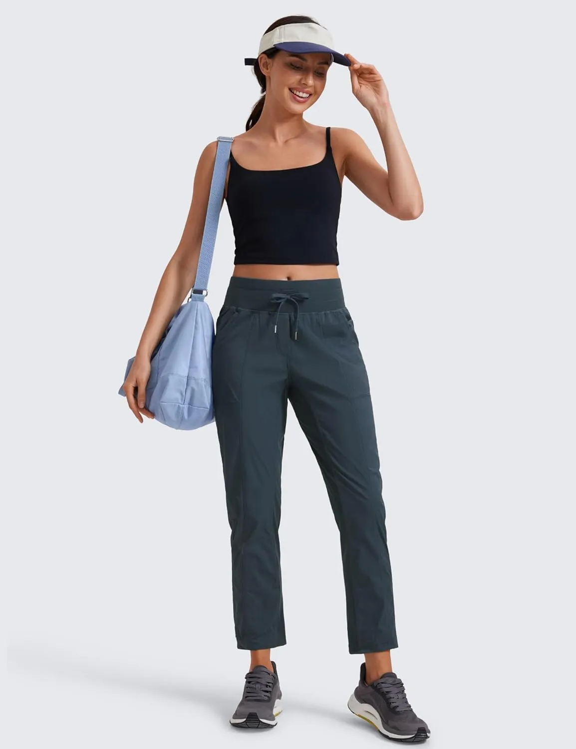 CRZ YOGA Womens Casual 7/8 Pants 27" - Lightweight Workout Outdoor Athletic Track Travel Lounge Joggers Pockets