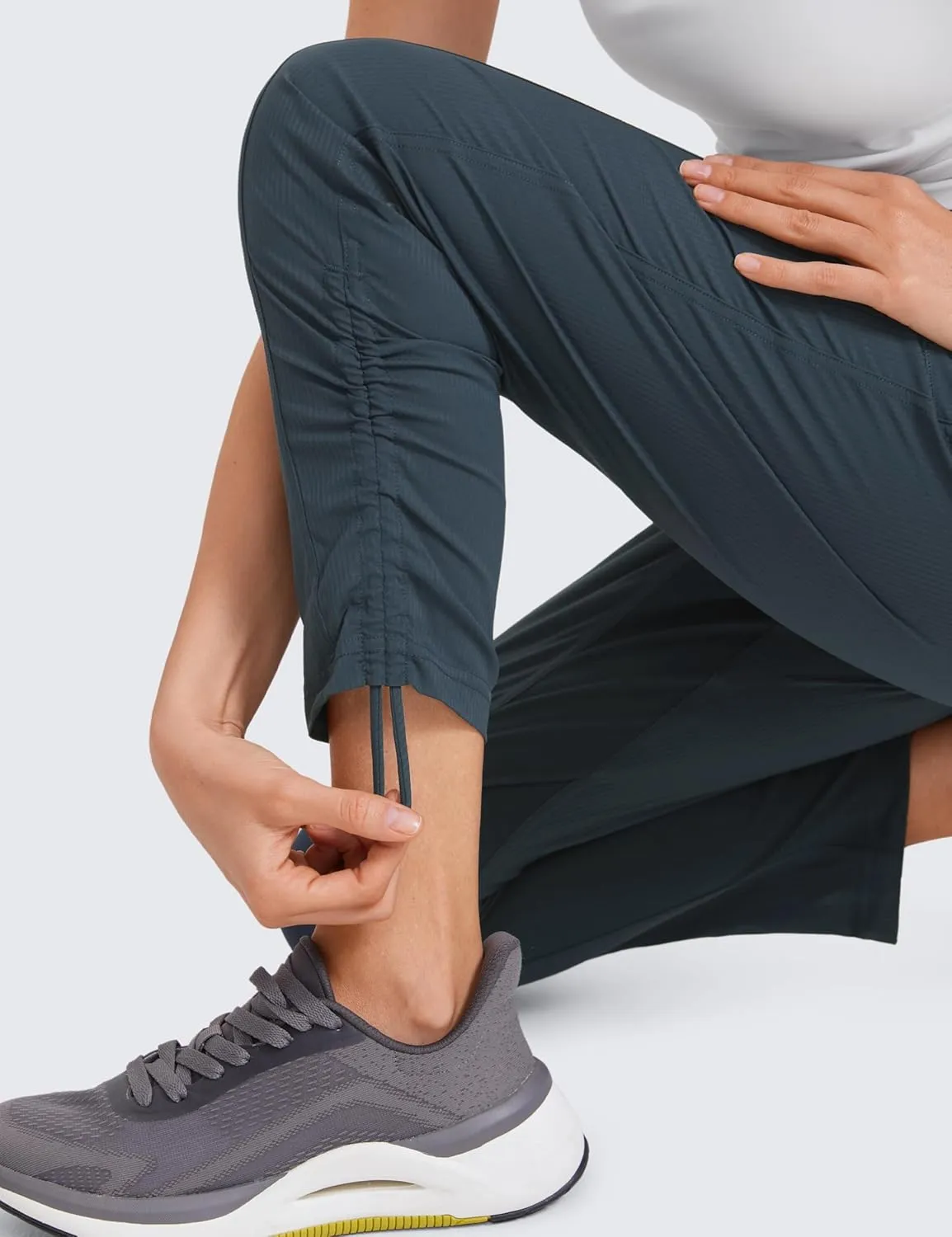 CRZ YOGA Womens Casual 7/8 Pants 27" - Lightweight Workout Outdoor Athletic Track Travel Lounge Joggers Pockets