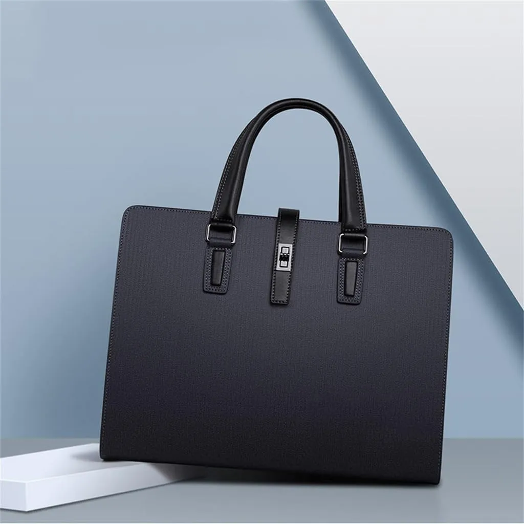 CSCDD Briefcase Men's Business Large Capacity Leather Men's Handbag Shoulder Bag Crossbody Bag Business Bag