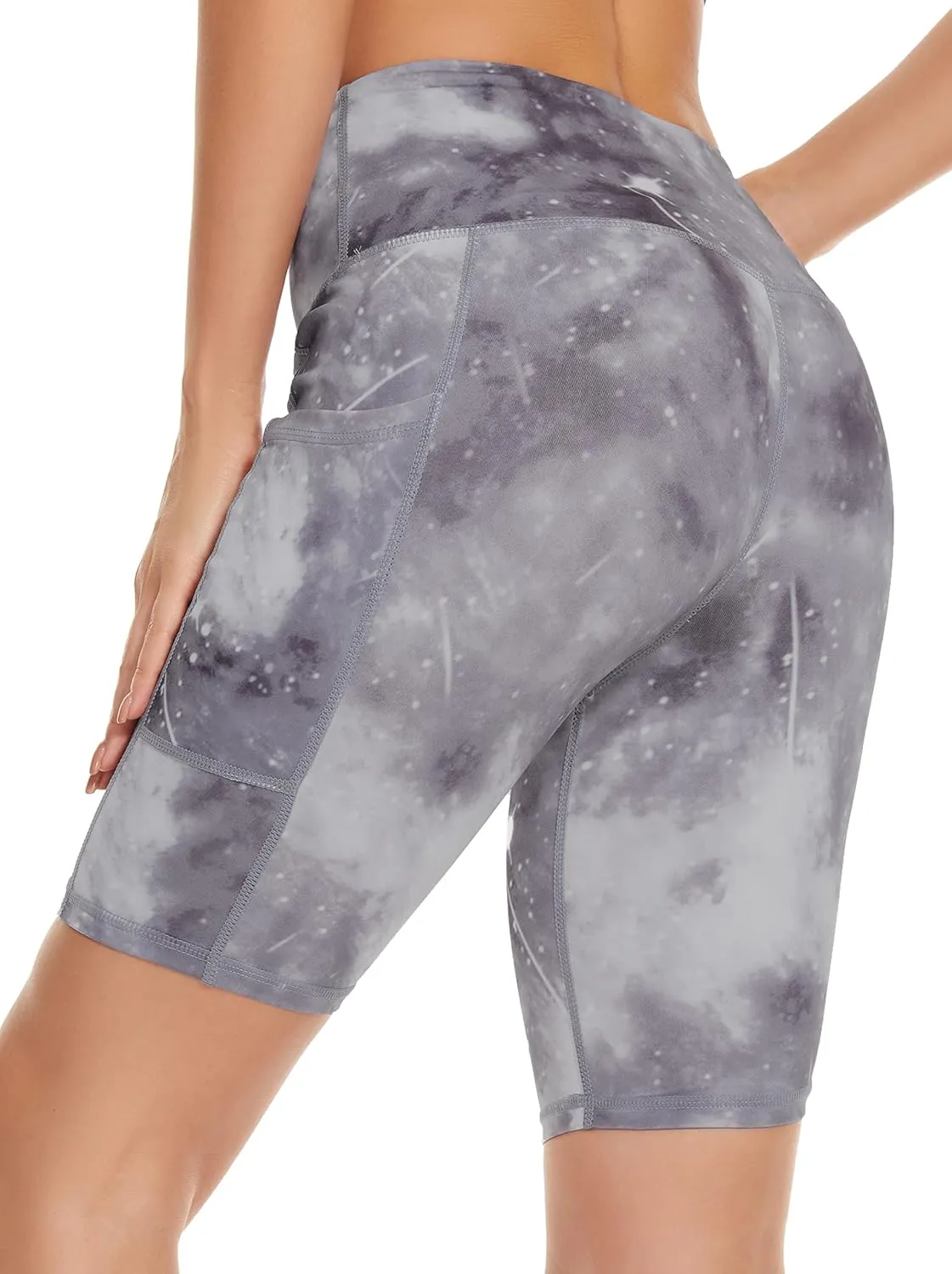 Custer's Night High Waist Out Pocket Yoga Short Tummy Control Workout Running 4 Way Stretch Yoga Leggings