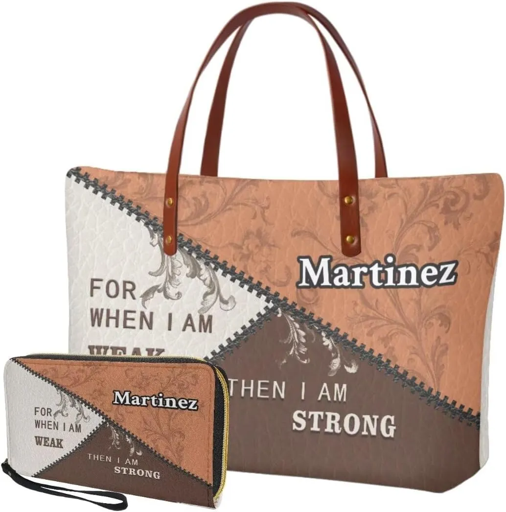 Customzied Women Handbags and Wallet Set of 2 Tote Bag Shoulder Bag Top Handle Satchel Purse