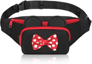 Cute Fanny Pack for Women Kids Crossbody Bag Travel Belt Bags Little Girls Fanny Toy Cartoon Mouse World Accessories Outfit Waist Pack Kid Outdoor Trip Essentials for Park Adults Fanny Pack