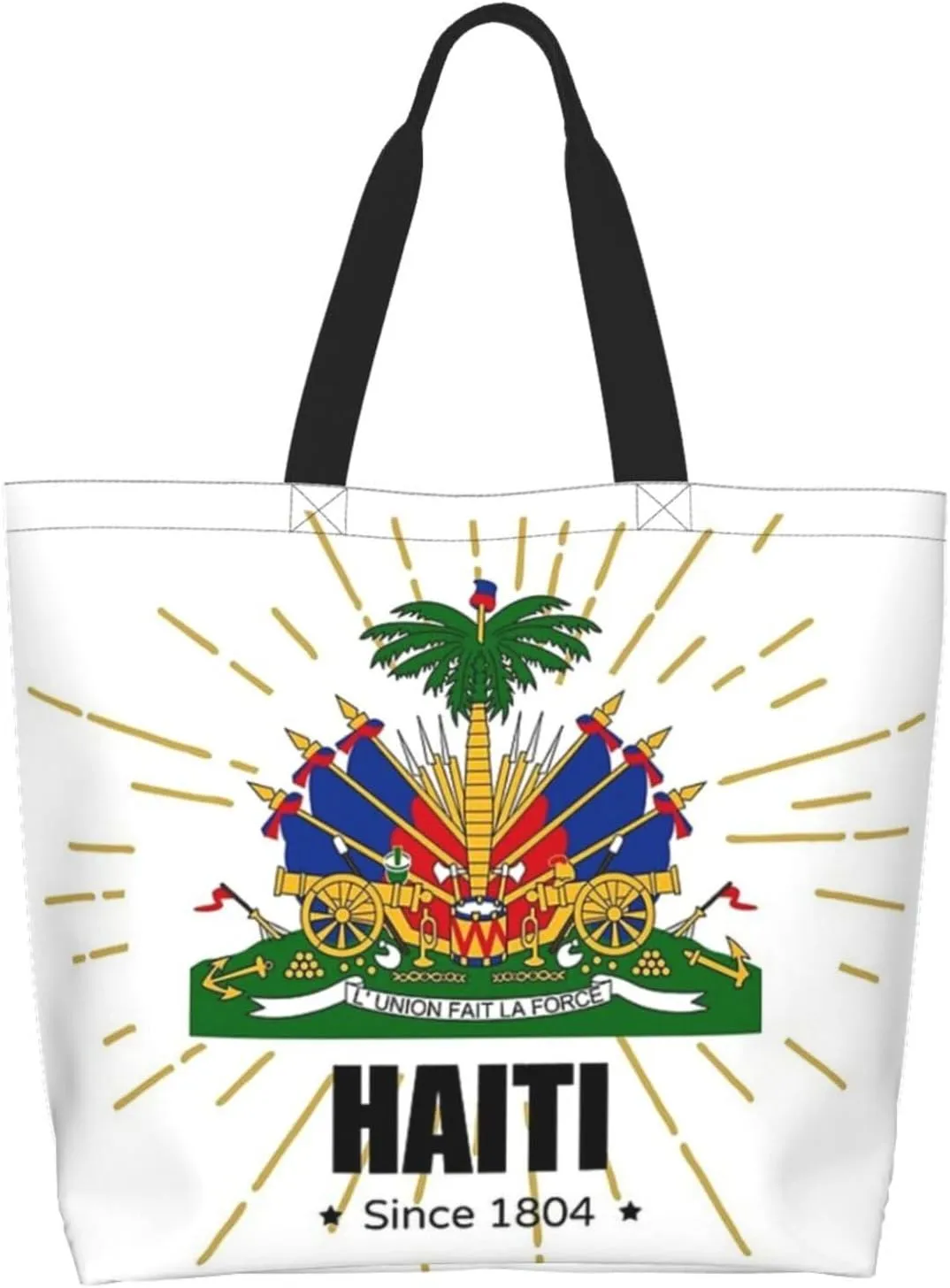 Cute Flag Tote Bag for Women Men Reusable Patriotic Beach Grocery Shopping Bag for Outdoor Gym Shopping