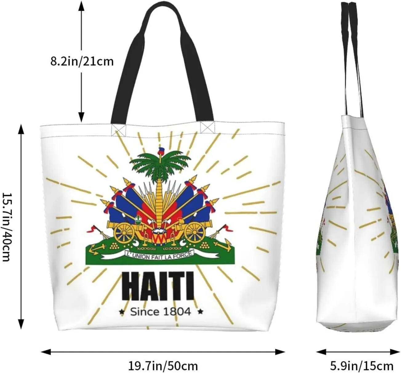 Cute Flag Tote Bag for Women Men Reusable Patriotic Beach Grocery Shopping Bag for Outdoor Gym Shopping