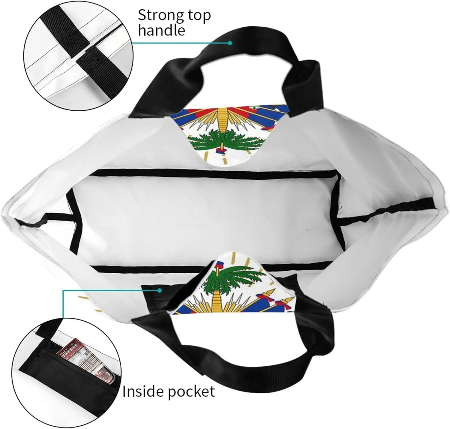 Cute Flag Tote Bag for Women Men Reusable Patriotic Beach Grocery Shopping Bag for Outdoor Gym Shopping