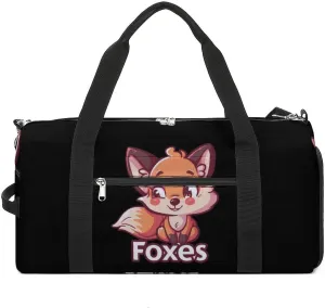 Cute Fox Gym Bag for Men Women Lightweight Duffel Bag Sports Workout Bag for Travel Yoga