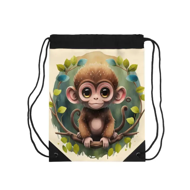 Cute Monkey Outdoor Drawstring Bag for Fitness