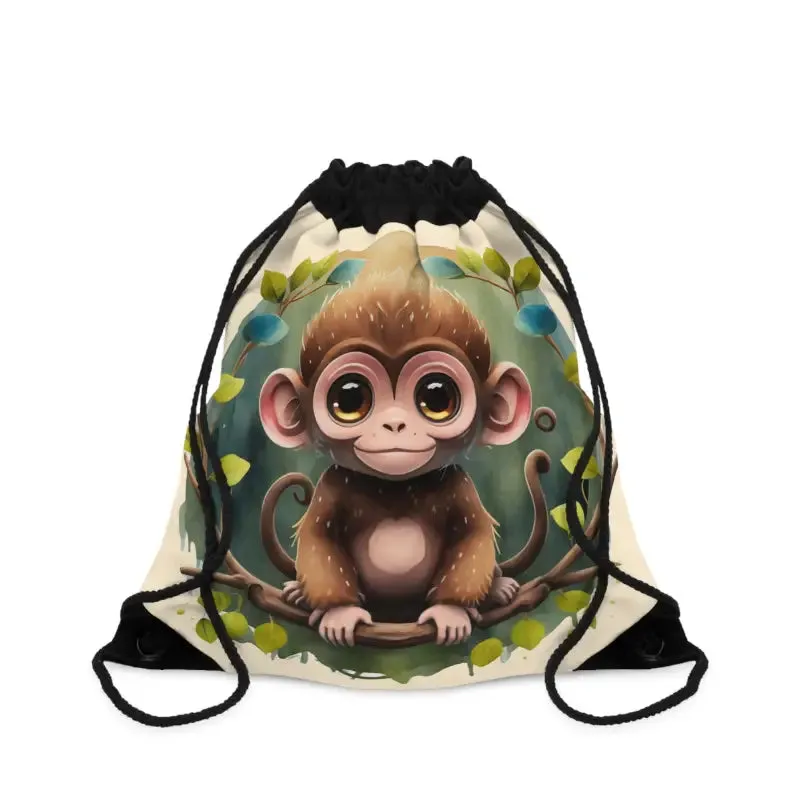 Cute Monkey Outdoor Drawstring Bag for Fitness