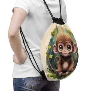 Cute Monkey Outdoor Drawstring Bag for Fitness