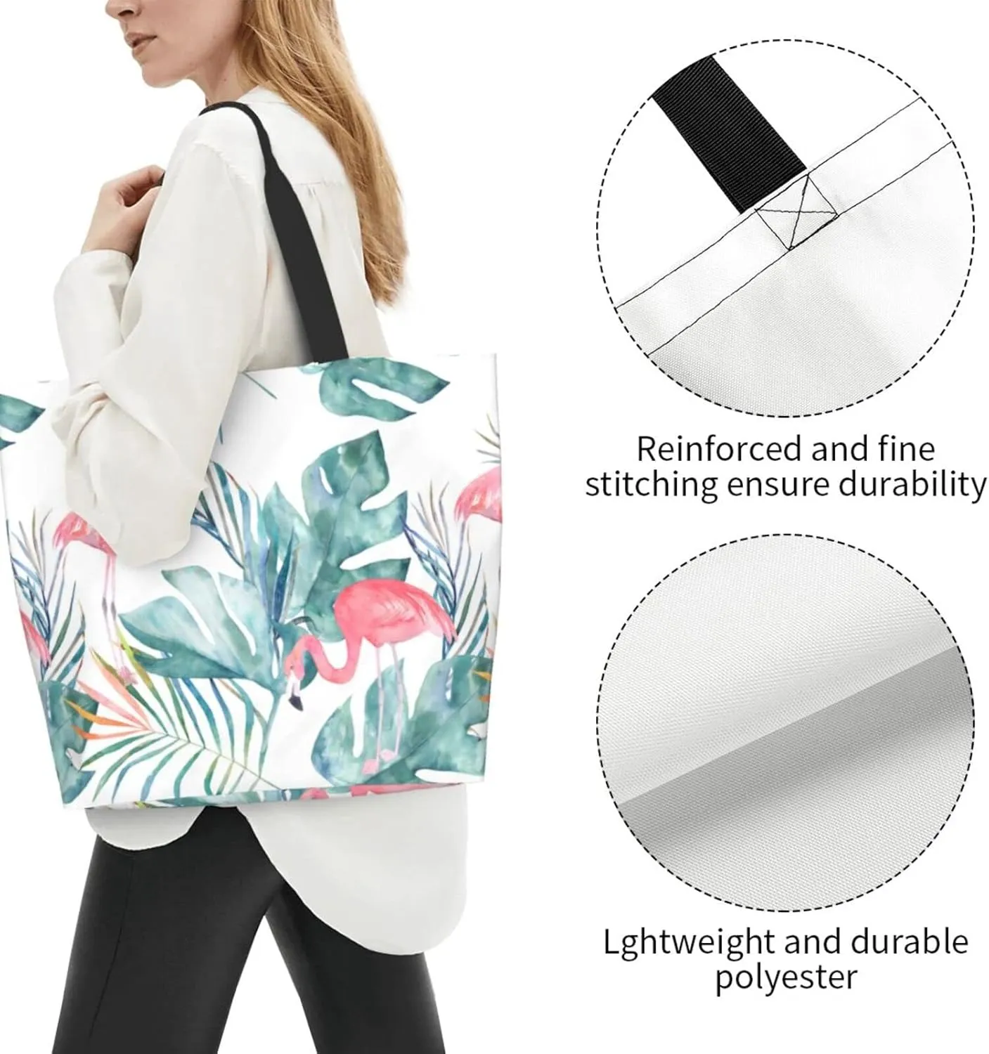 Cute Tote Bag Beach Canvas Bag Travel Reusable Grocery Shopping Bag Tote for Women Men