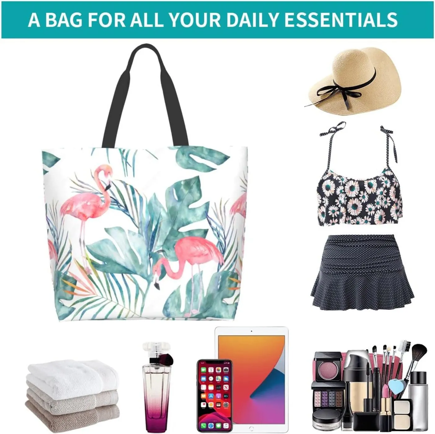 Cute Tote Bag Beach Canvas Bag Travel Reusable Grocery Shopping Bag Tote for Women Men