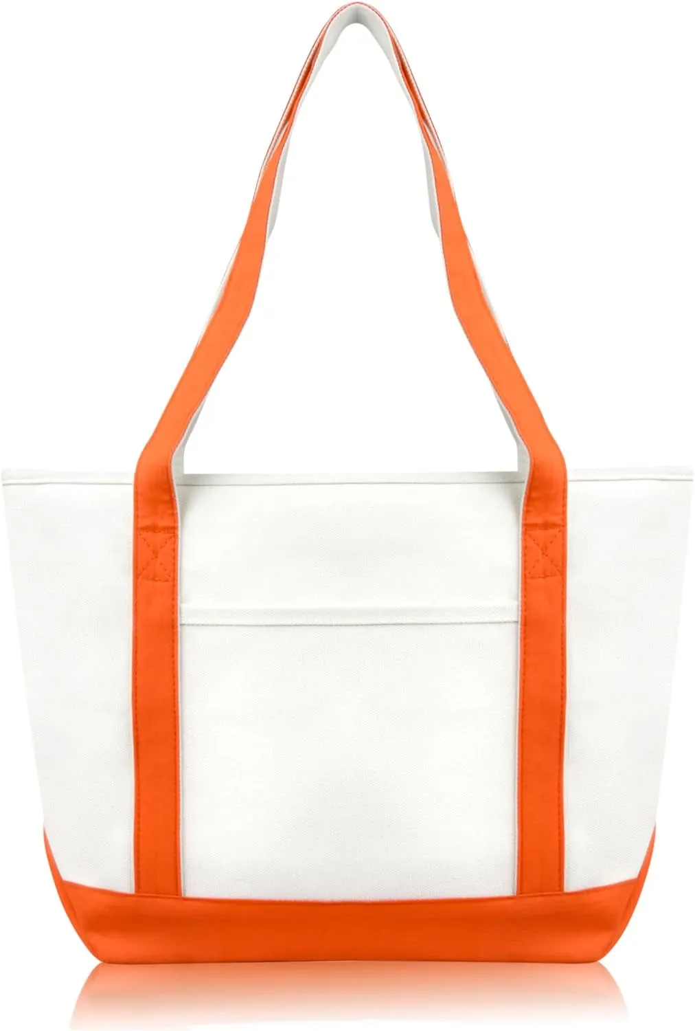 DALIX Daily Shoulder Tote Bag Premium Cotton in Orange
