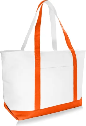DALIX Daily Shoulder Tote Bag Premium Cotton in Orange