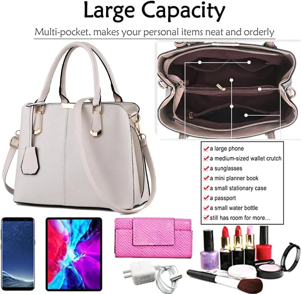 Dayfine Top Handle Handbag for Women PU Leather Satchel Bag Tote Bag Ladies Shoulder-Bag Crossbody Bag
