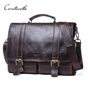 Dedicated assistance bags men's leather handbag bolsas genuine large bag CONTACT'S shoulder business luxury messenger briefcase Customizable options vintage laptop casual