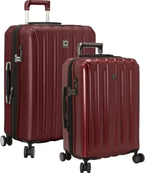 Delsey Luggage Titanium 2 Piece Set (Carry-On & 25" Checked) (Black Cherry)