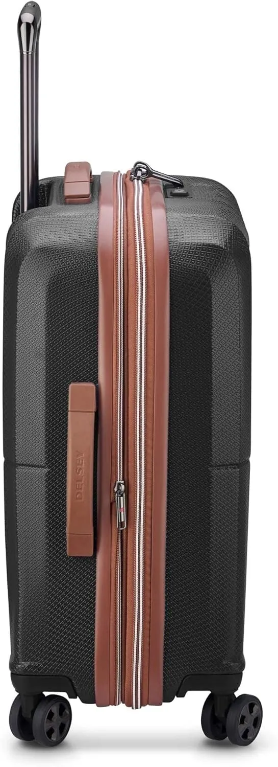 DELSEY PARIS Carrousel Hardside Expandable Luggage with Spinner Wheels, Black, Checked-Medium 24 Inch