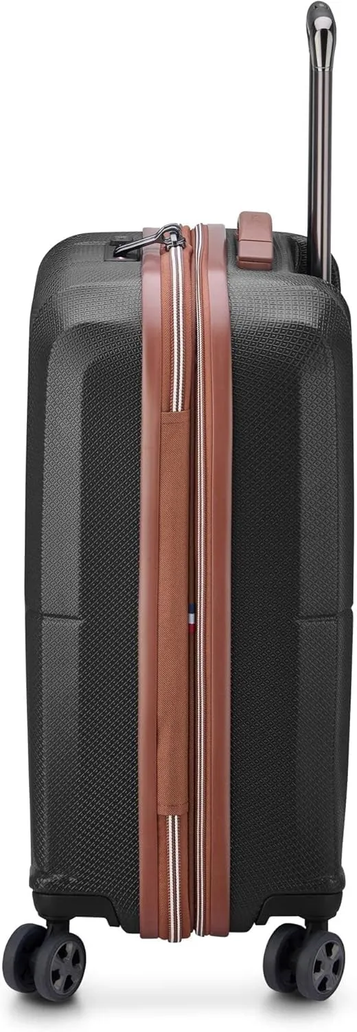 DELSEY PARIS Carrousel Hardside Expandable Luggage with Spinner Wheels, Black, Checked-Medium 24 Inch