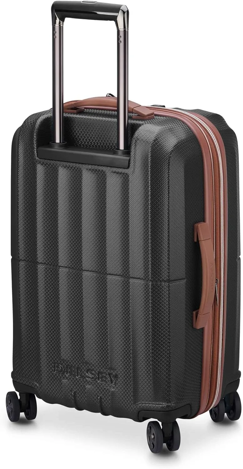DELSEY PARIS Carrousel Hardside Expandable Luggage with Spinner Wheels, Black, Checked-Medium 24 Inch