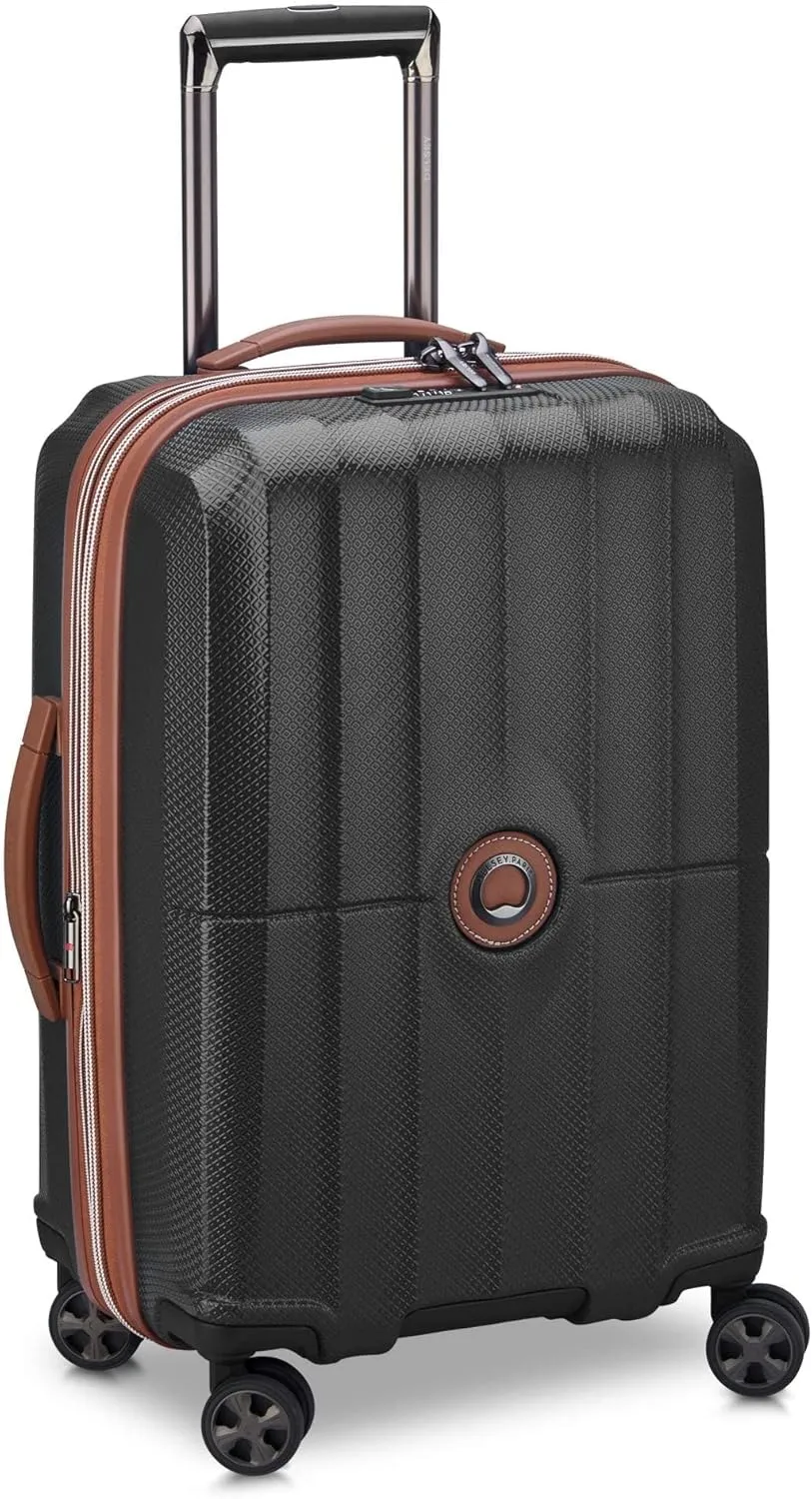 DELSEY PARIS Carrousel Hardside Expandable Luggage with Spinner Wheels, Black, Checked-Medium 24 Inch