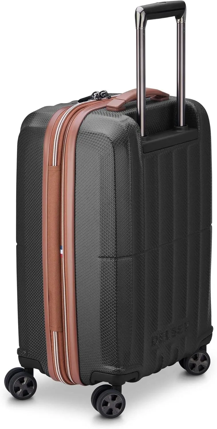 DELSEY PARIS Carrousel Hardside Expandable Luggage with Spinner Wheels, Black, Checked-Medium 24 Inch
